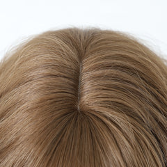 Ash blonde brown with Bangs Wavy Bob 12