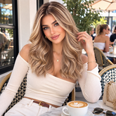 AuraTress MONO Dark Root Ash Blonde Medium Wavy 18