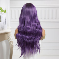 Ombre Purple with Bangs Long Wavy 2