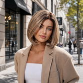 AuraTress MONO Dark Root Honey Blonde Short Bob 12