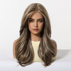 AuraTress MONO Ash Brown Long Layered Waves 22