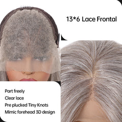 LaceFront Silver Grey Long Straight 22