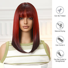 Ruby Red with Dark Ends Medium Straight 14