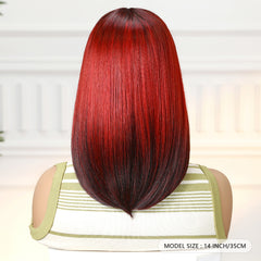 Ruby Red with Dark Ends Medium Straight 14