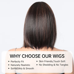 Dark Brown with Lighter brown Highlights Bob 12