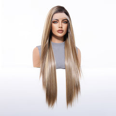 LaceFront Honey Ash Brown Long Straight 30