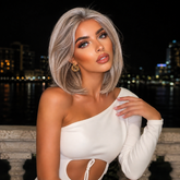 LaceFront Silver Ash Blonde Medium Layered Bob 10