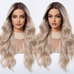 LaceFront Pearl Blonde Long Glam Waves 26