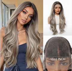 LaceFront Smoky Ash Blonde Long Glam Waves 26
