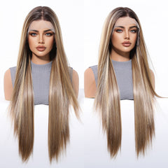 LaceFront Honey Ash Brown Long Straight 30