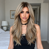 AuraTress MONO Dark Root Ash Blonde Long Wavy 22