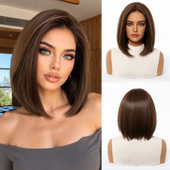 LaceFront Chocolate Brown Medium Sleek Bob 12