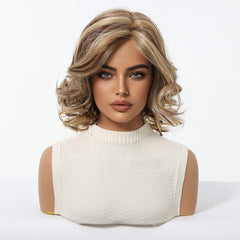 LaceFront Honey Bronde Highlighted Curly Bob 12