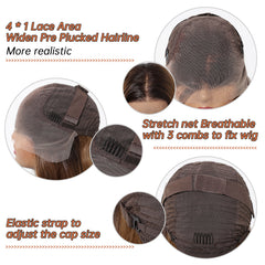 LaceFront Light Brown with Dark Roots Long Wavy 24