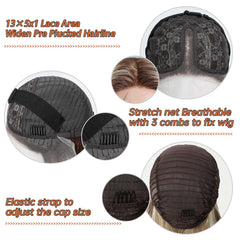 AuraTress 100% Human Hair Ash Blonde Lob with Dark Root 11
