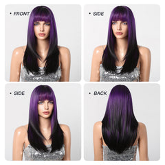 Purple with Dark Ends Straight Long 24