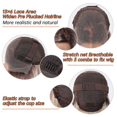 LaceFront Blonde with Brown Top Extra Long Wavy 26