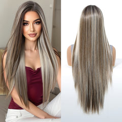 LaceFront Ash Blonde Balayage Long Straight 30