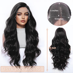 LaceFront Midnight Black Soft Glam Waves 28