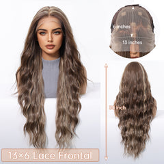 LaceFront Ash Mushroom Brown Long Beach Waves 30