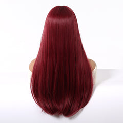 Wine Red with Bangs Long Staight 26