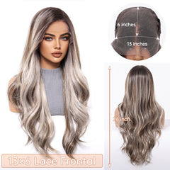 LaceFront Smoky Ash Blonde Long Glam Waves 26