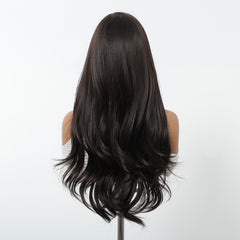 Dark Brown with Bangs Long Curly 24