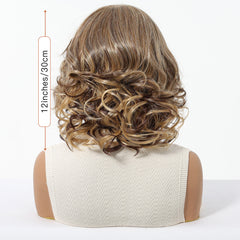 LaceFront Honey Bronde Highlighted Curly Bob 12