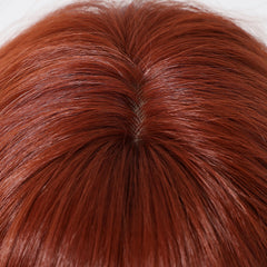 Copper Red Bob-Style Wavy with Bangs Medium 10