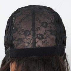 Dark Brown with Bangs Long Curly 24