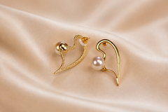 Pearl Heart Earrings