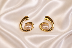 Golden Pearl Whisper Earrings