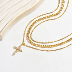 Layered Cross Necklace