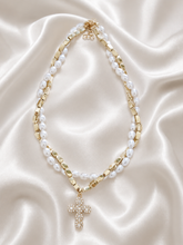 Celestial Pearl Cross Necklace