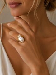 Gold Pearl Ring