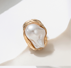 Gold Pearl Ring