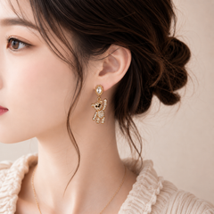 Golden Teddy Earrings