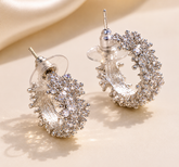 Crystal Bloom Hoops Earing