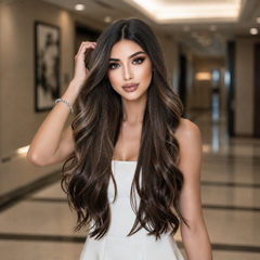 LaceFront Dark Chocolate Brown Long Soft Waves 30