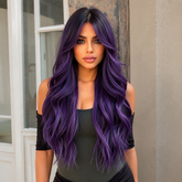 Ombre Purple with Bangs Long Wavy 26