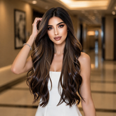 LaceFront Brown with Dark Roots Extra Long Curly 30
