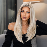 Lace Front Silvery Blonde Long Curly 22