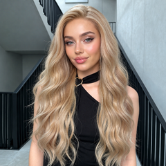 LaceFront Vanilla Beige Blonde Long Tousled Waves 26