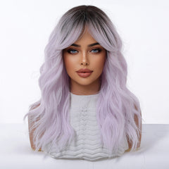 Moonlit Lavender Wavy Wig with Shadow Root 20