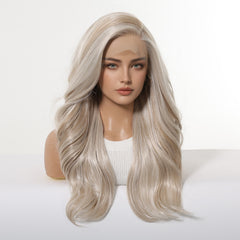 LaceFront Moonstone Blonde Long Layered Waves 22