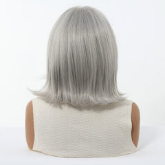 Silver Frost Layered Bob with Wispy Bangs 10