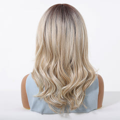 AuraTress MONO Wine Red Roots to Blonde Long Curly 16