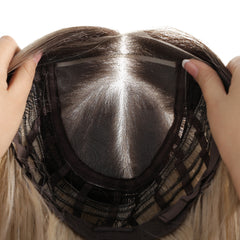 AuraTress MONO Brown Roots to Blonde Long Curly 22