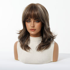 Ash Brown Feathered Layers with Wispy Bangs 14