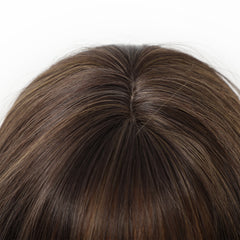 Dark Chocolate Brown with Bangs Long Curls 24